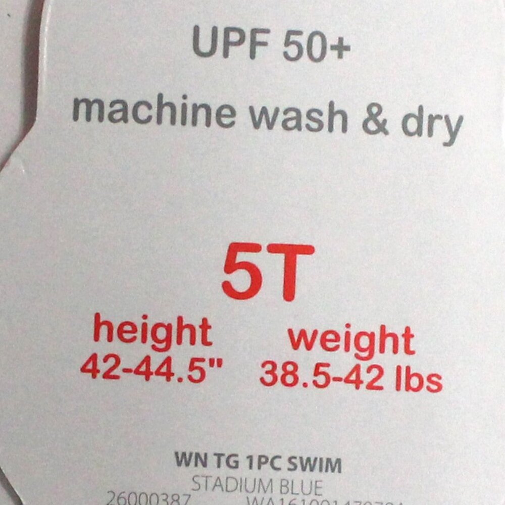Wonder Nation Girl's 5T One Piece Checkered Blue & White Swim Suit - Ruffle Legs - Picture 3 of 10